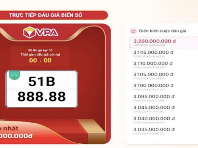 Biển ngũ quý 51B-888.88 được chốt giá giá rẻ khó tin: Chỉ 3,26 tỷ đồng xehay dau gia 181125 2.jpg