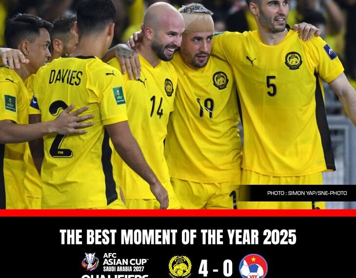 Ảnh cầu thủ Malaysia ăn mừng khi thắng ĐT Việt Nam đoạt giải lớn dt malaysia 0101202516.jpg