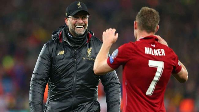 Klopp: "Liverpool không thể thành công nếu thiếu Milner" klopp milner 2202193023.jpg