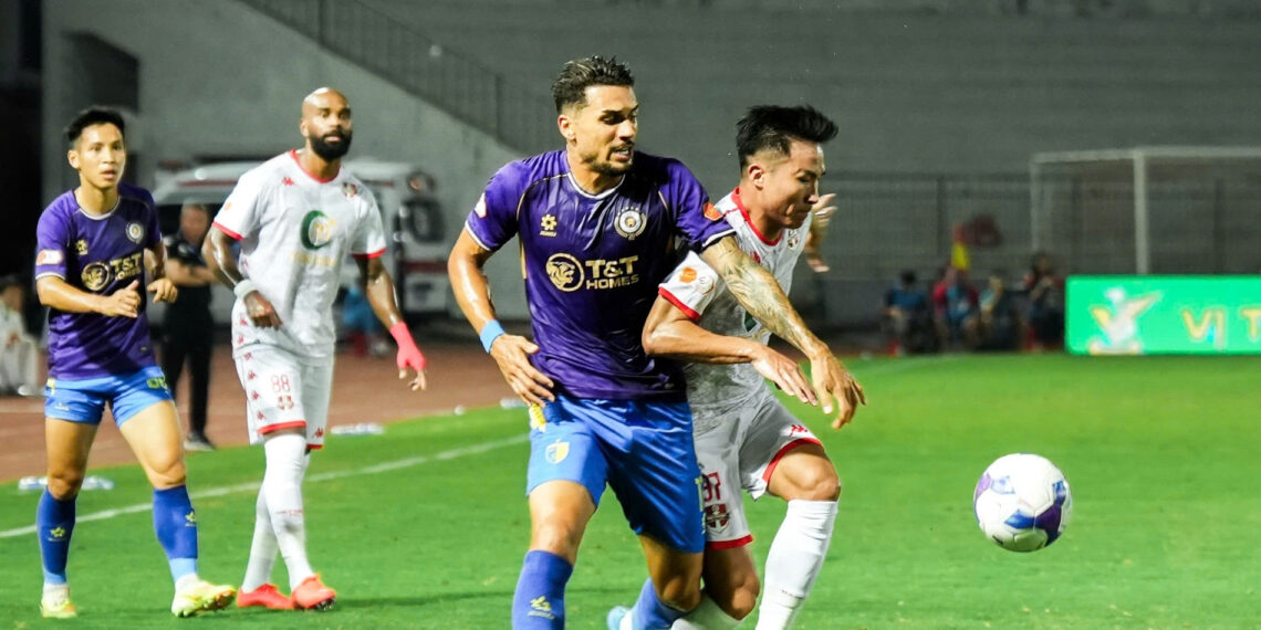 Hậu vệ U23 Việt Nam 'khóa chặt' Hoàng Hên, Hải Phòng hạ Hà Nội FC truc tiep bong da hai phong 0 0 ha noi tan cong khai thong be tac 1557.jpg