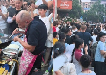 Chủ quán U70 vừa nhún nhảy vừa xào mì khiến khách xếp hàng kín cả khu phố chu quan u70 vua nhun nhay vua xao mi khien khach xep hang kin ca khu pho 2746.jpg