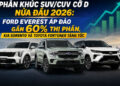 Phân khúc SUV/CUV cỡ D nửa đầu 2026: Ford Everest áp đảo gần 60% thị phần, Toyota Fortuner và Kia Sorento tăng tốc xehay suv co d 200726 8.jpg