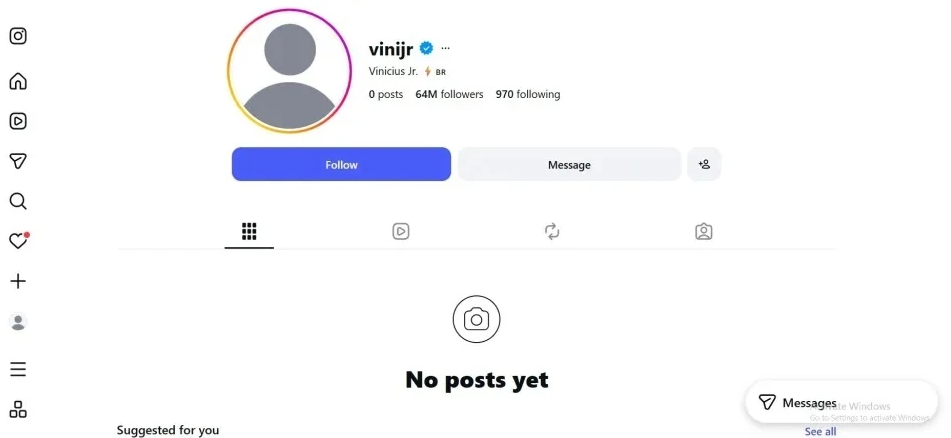 Vinicius Junior xóa sạch trang Instagram cá nhân vinicius junior xoa sach trang instagram ca nhan.png