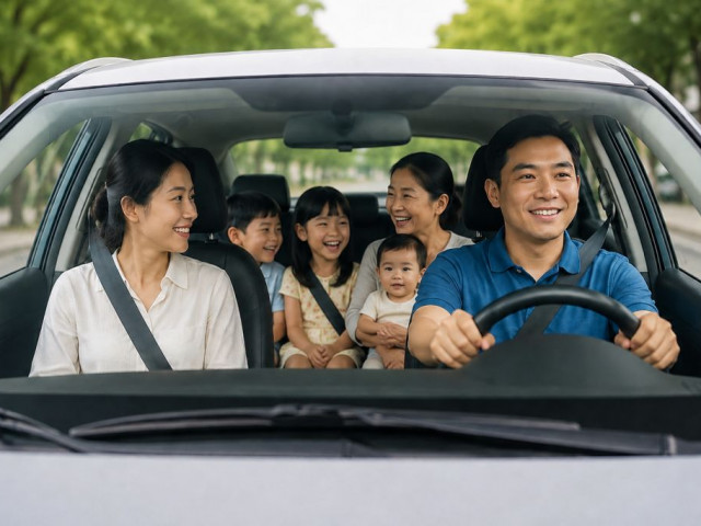 Taxi 4 chỗ chở 2 người lớn và 3 trẻ em dưới 10 tuổi có bị xử phạt không? xehay atgt 070826 1.jpg